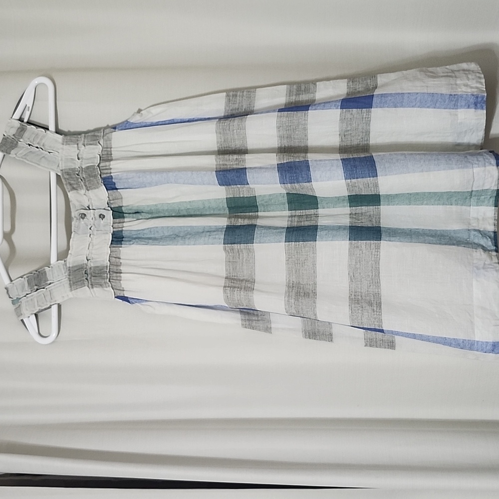 Burberry Kids Dress in Blue and Gray Plaid